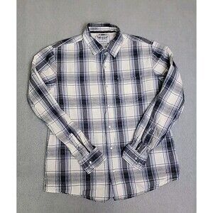 Levis Pearl Snap Shirt Mens M Blue Plaid Pocket Lightweight Western Cowboy Rodeo